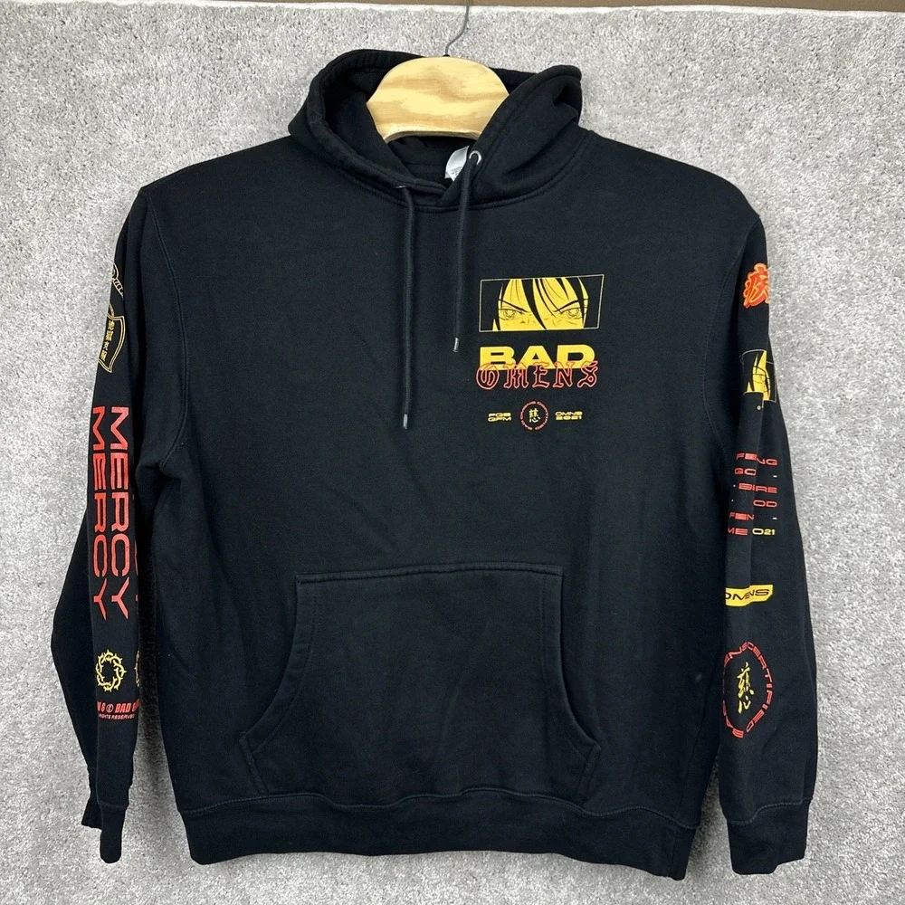 Bad Omens Sharnigan Concrete Men's 2XL Black Graphic Hoodie XL (Rare) Anime